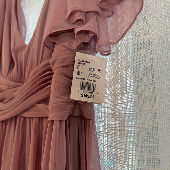 Flutter Sleeve Mesh Maternity Bridesmaid wDress-Color Quartz- Size M - Picture 3 of 4